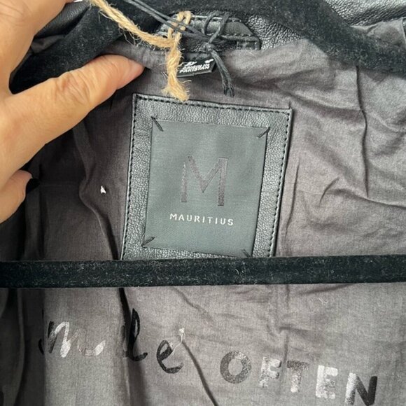 🩷 Mauritius, Women's Leather Jacket - Black. Size: 6 (US). NWT - Picture 6 of 16